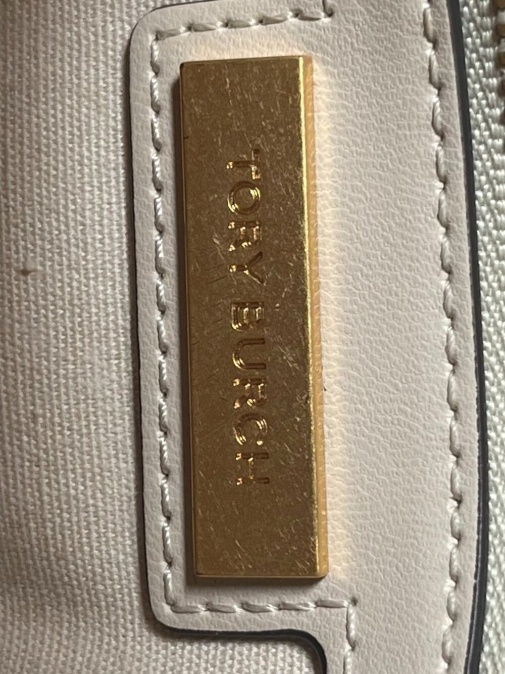 Tory Burch Robinson Color Block Saffiano Leather Flap Shoulder Bag Ivory/Taupe - Picture 14 of 16